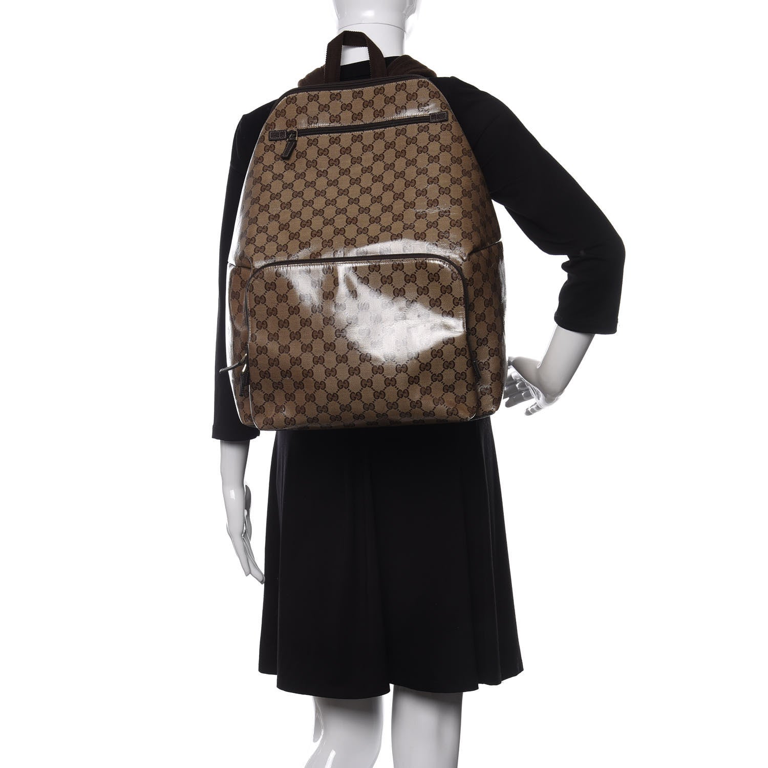 Gucci Crystal Monogram Backpack Dark Brown 2 of 13