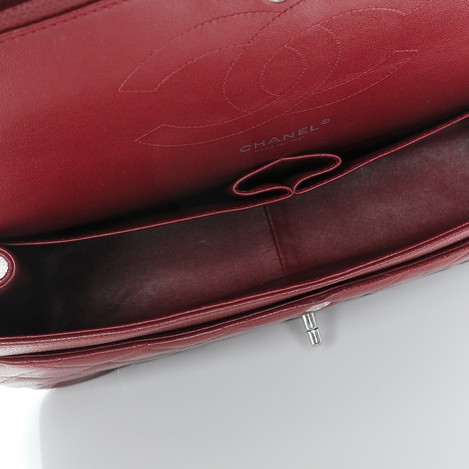 Chanel Caviar Quilted Jumbo Double Flap Burgundy 7 of 10