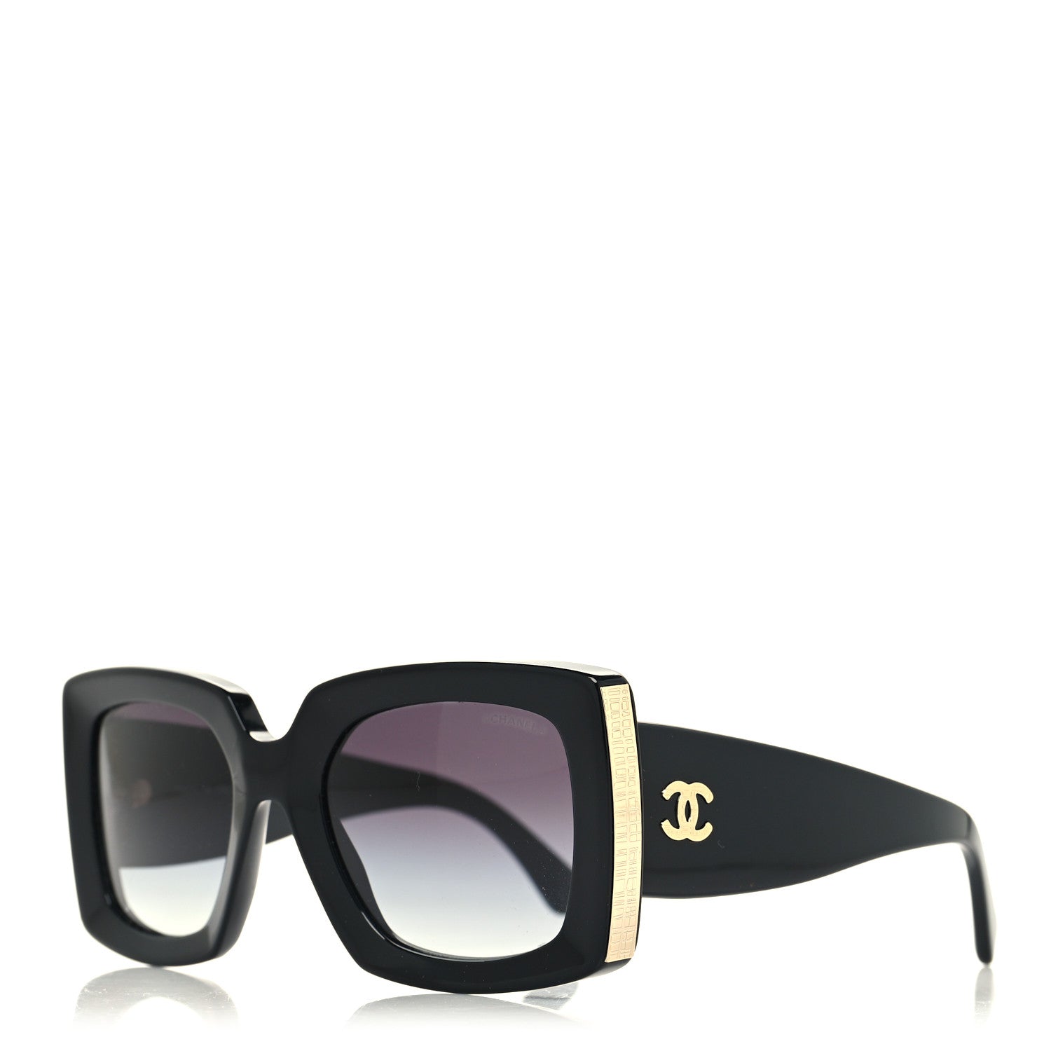 Chanel Acetate Rectangle Sunglasses 5435 Black 1 of 7