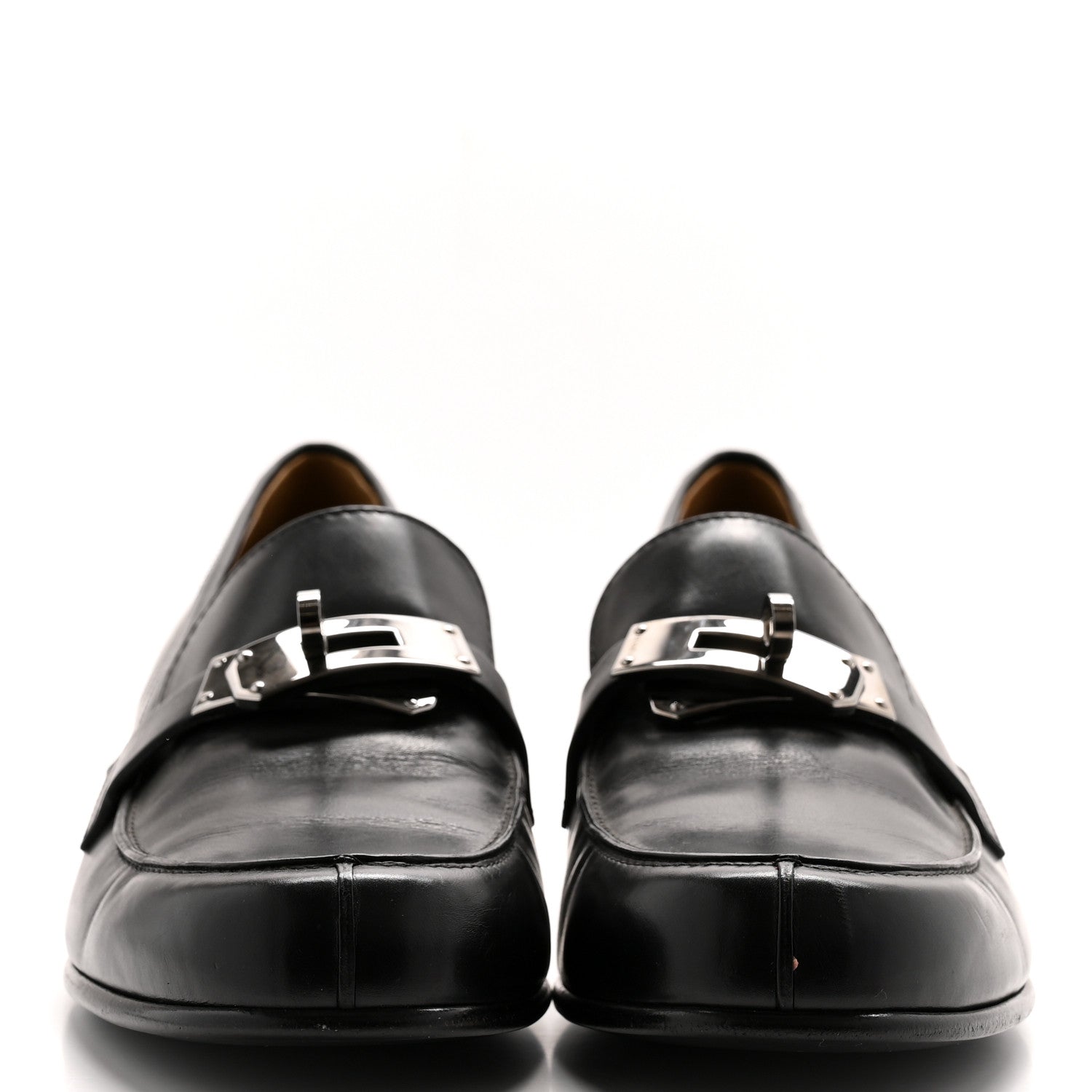 Hermes Calfskin Womens Kelly Loafers 40 Black 3 of 10