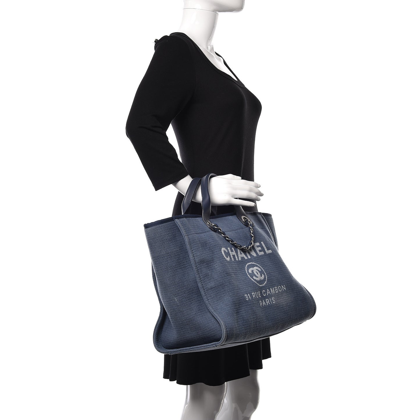 Canvas Large Deauville Tote Blue