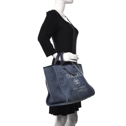 Chanel Canvas Large Deauville Tote Blue 2 of 10