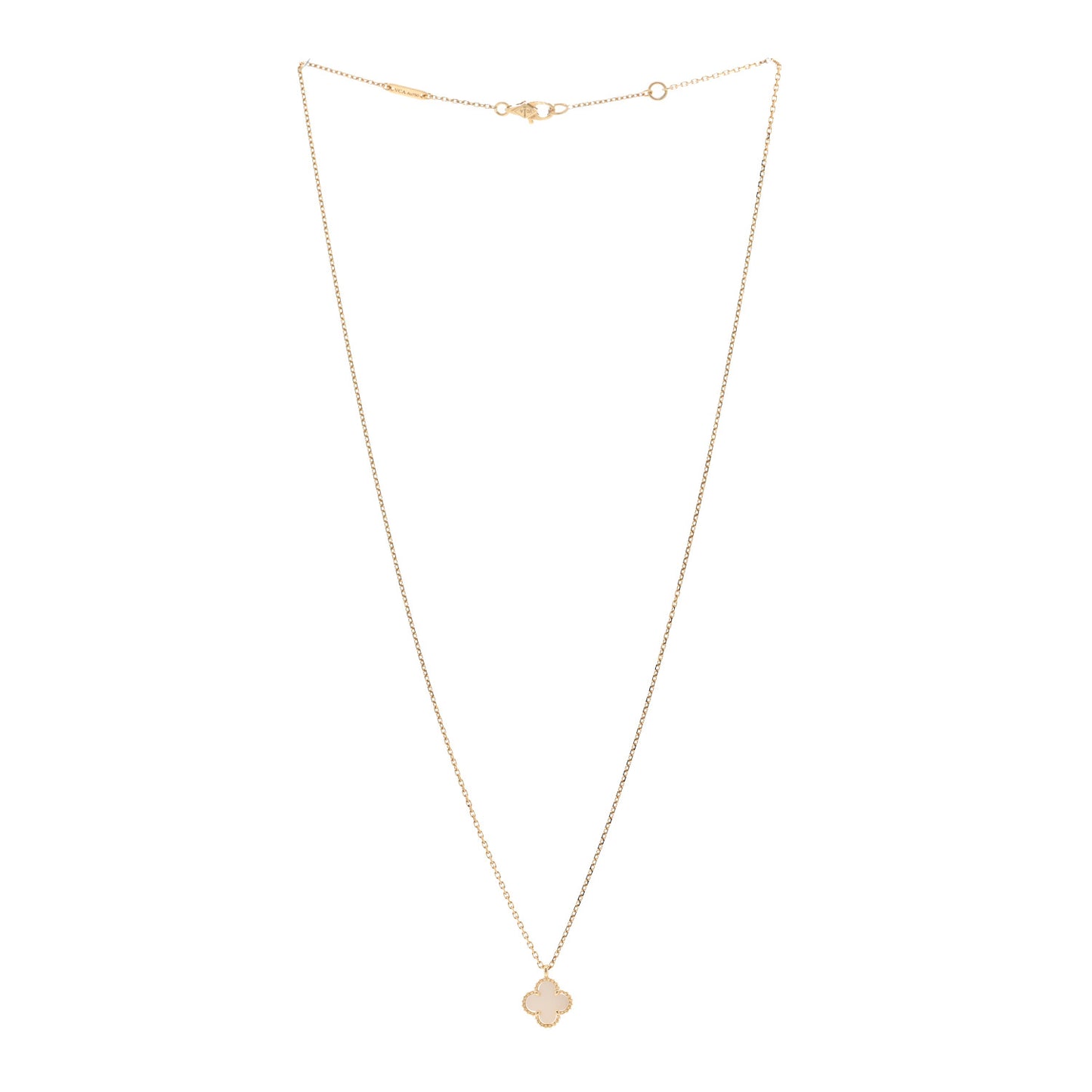18K Yellow Gold Mother of Pearl Sweet Alhambra Pendant Necklace
