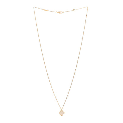 Van Cleef & Arpels 18K Yellow Gold Mother of Pearl Sweet Alhambra Pendant Necklace 3 of 5