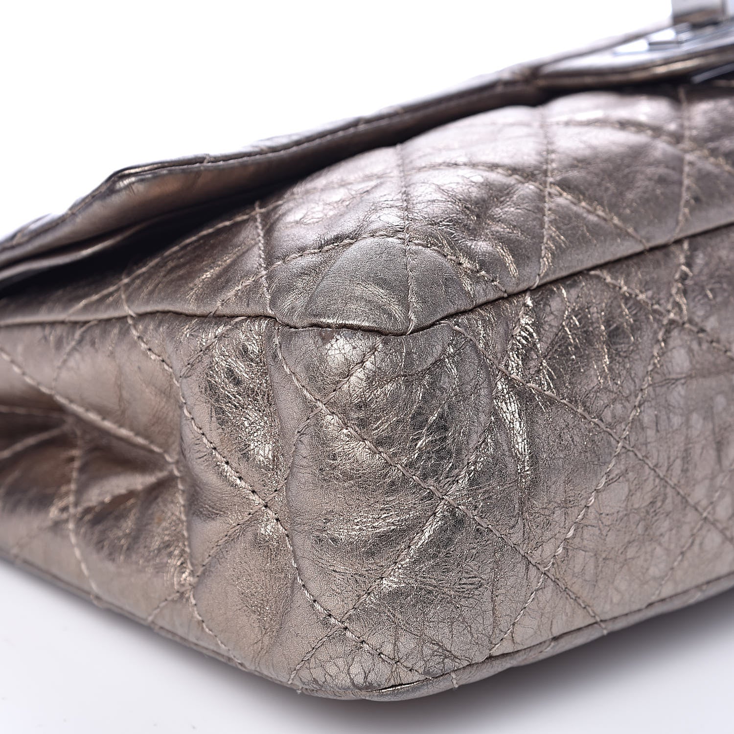 Chanel Metallic Aged Calfskin Quilted 2.55 Reissue 227 Flap Dark Silver 7 of 15