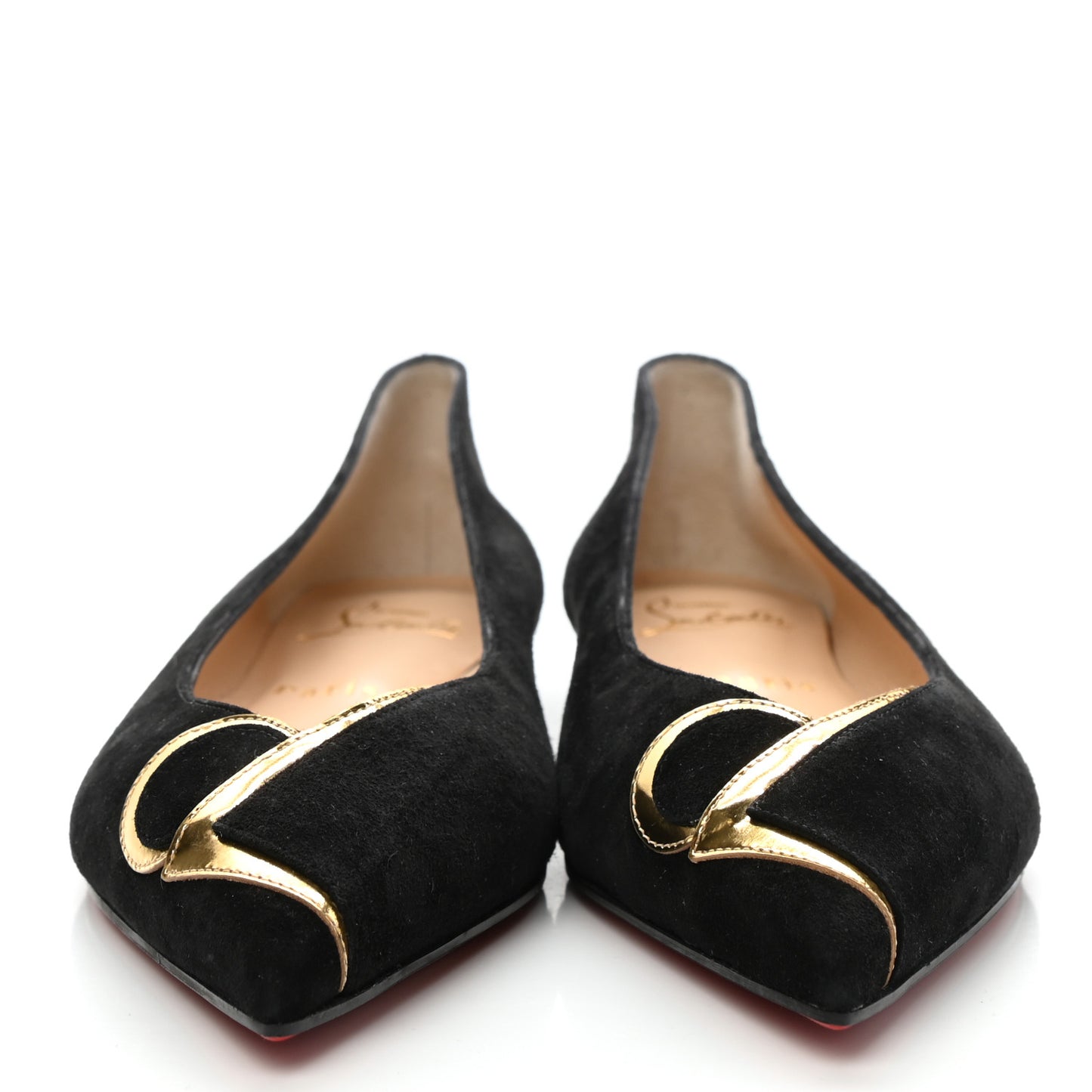 Suede Specchio CL Pump Flats 36.5 Black Gold