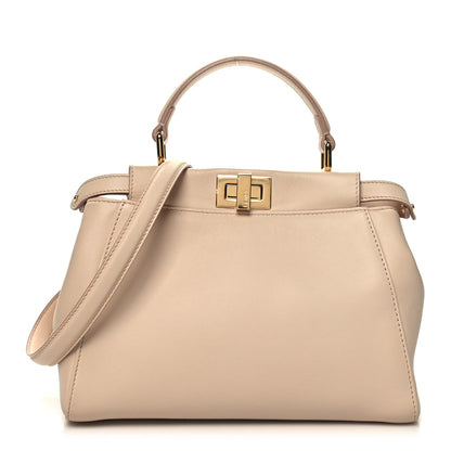 Fendi Nappa Stacked Bar Mini Peekaboo Iconic Satchel Rosa Plaster 1 of 11