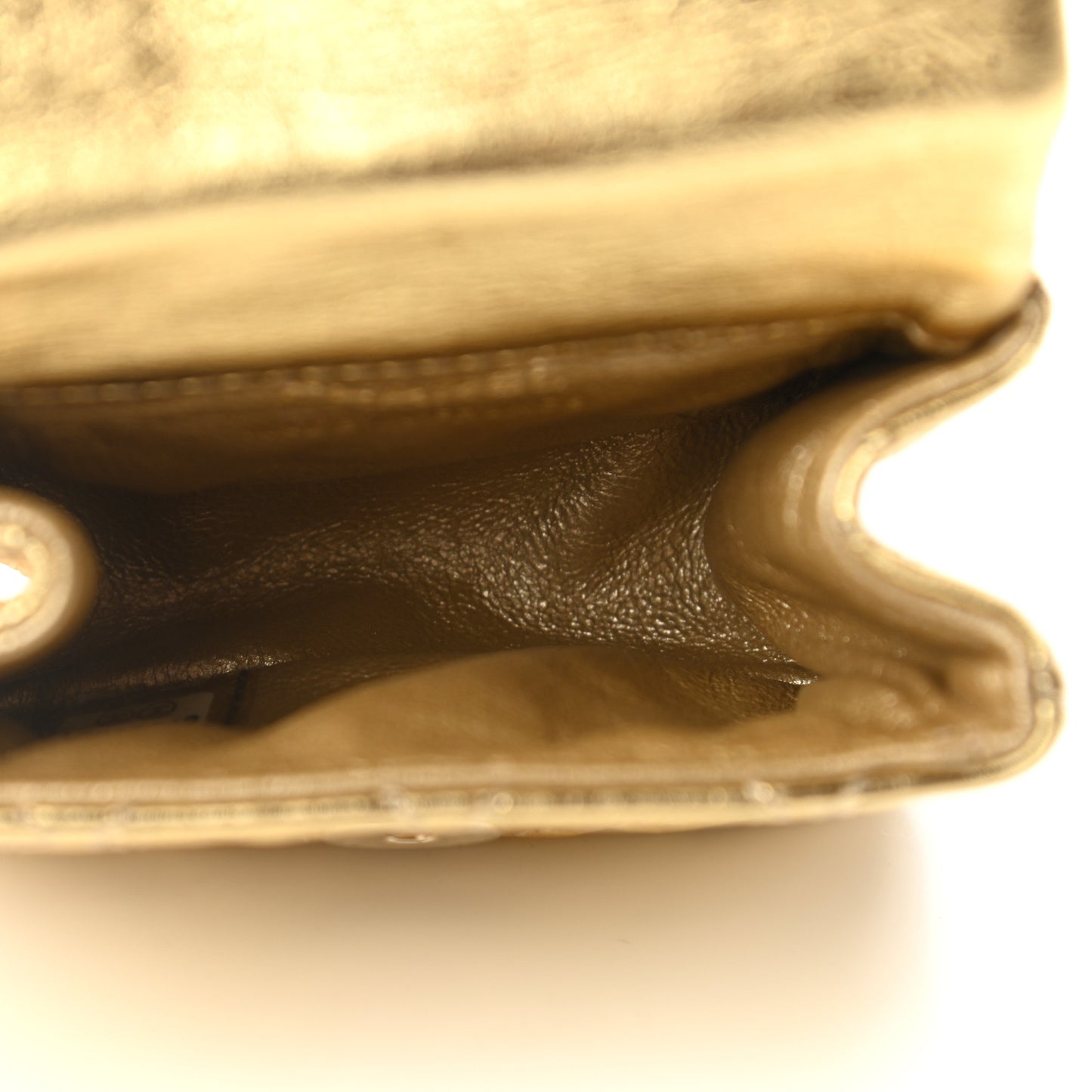 Metallic Quilted 2.55 Ankle Wrist Bag Gold