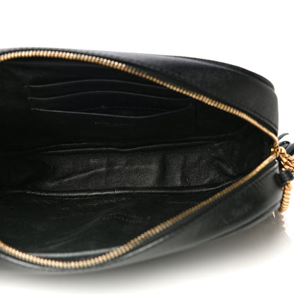 Saint Laurent Grain De Poudre Matelasse Monogram Mini Lou Camera Bag Black 5 of 10