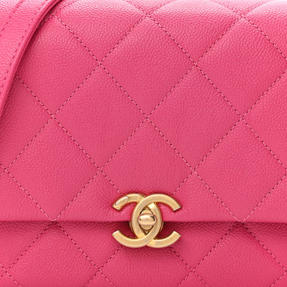 Chanel Shiny Caviar Quilted Small Chain Melody Flap Dark Pink 8 of 11