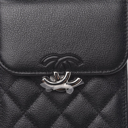 Chanel Grained Calfskin Quilted CC Box Clutch With Chain Black 11 of 12