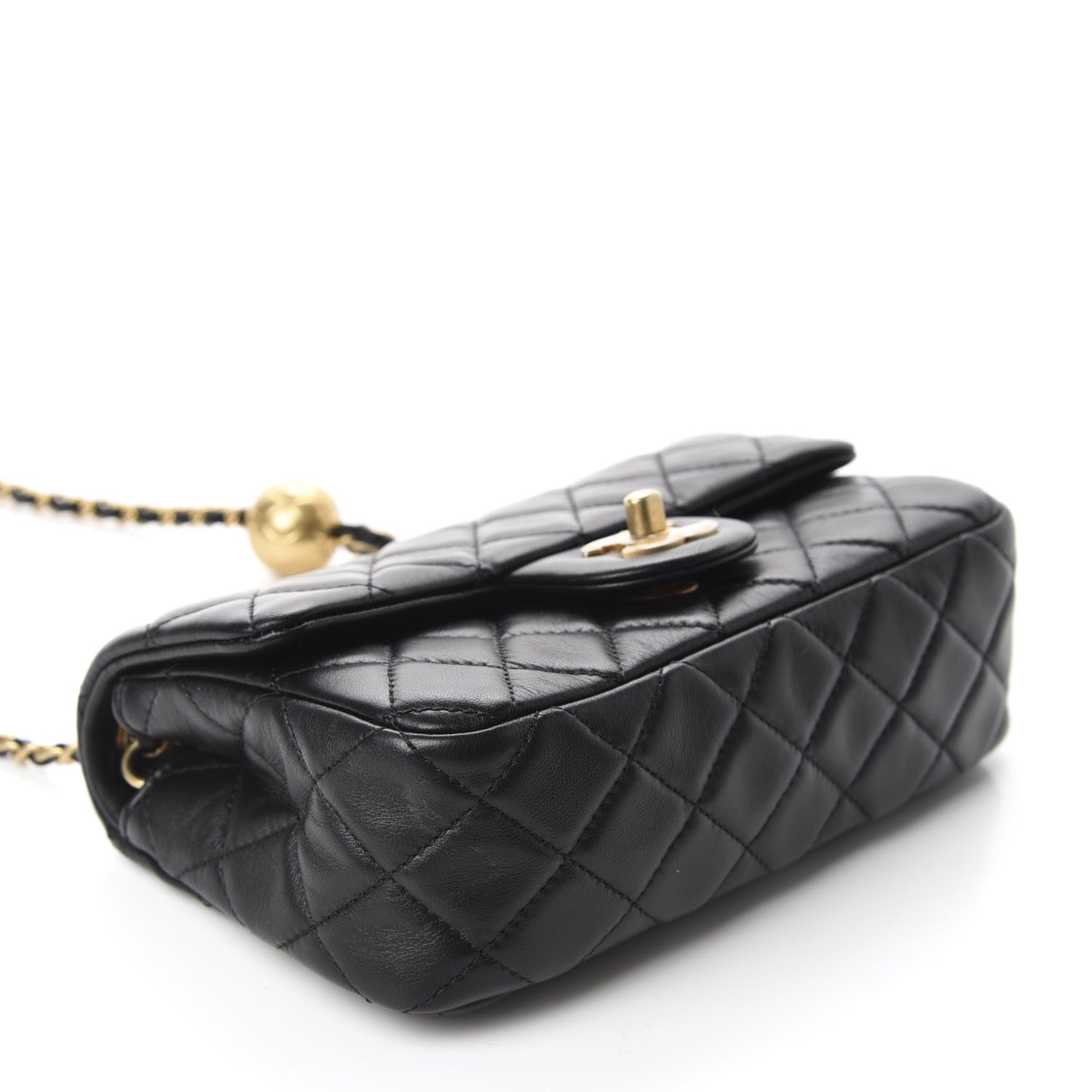 Chanel Lambskin Quilted Mini Rectangular Pearl Crush Flap Black 4 of 11