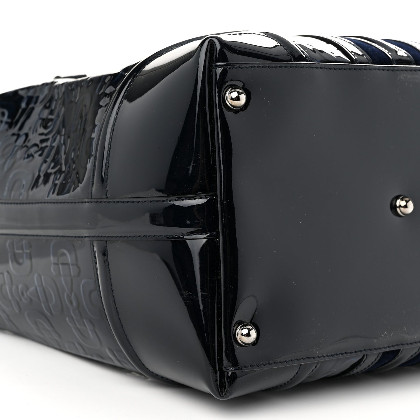 Patent Horsebit Embossed Treasure Boston Black Blue