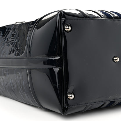 Gucci Patent Horsebit Embossed Treasure Boston Black Blue 8 of 10