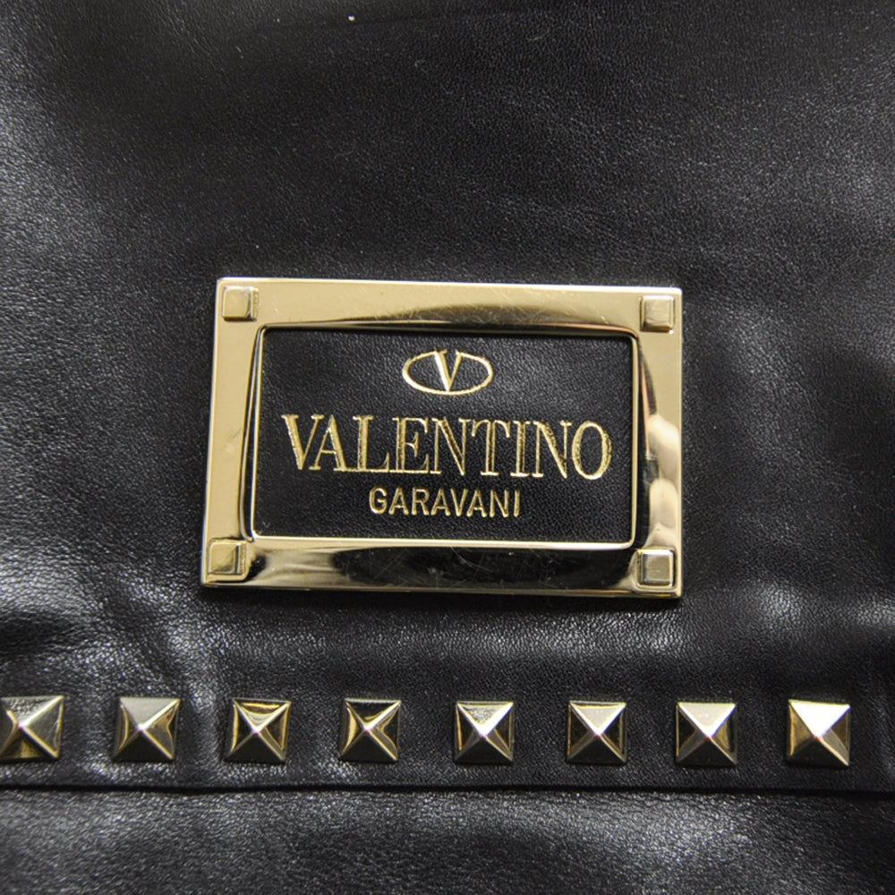 Leather Rockstud Tote Black