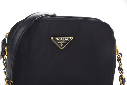 Prada Tessuto Nylon Shoulder Bag Black 7 of 9