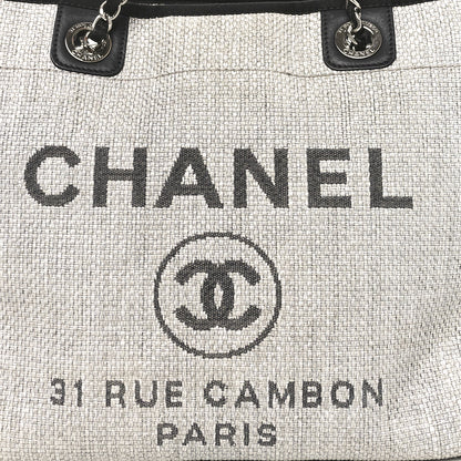 Chanel Woven Straw Raffia Small Deauville Tote Grey 8 of 10