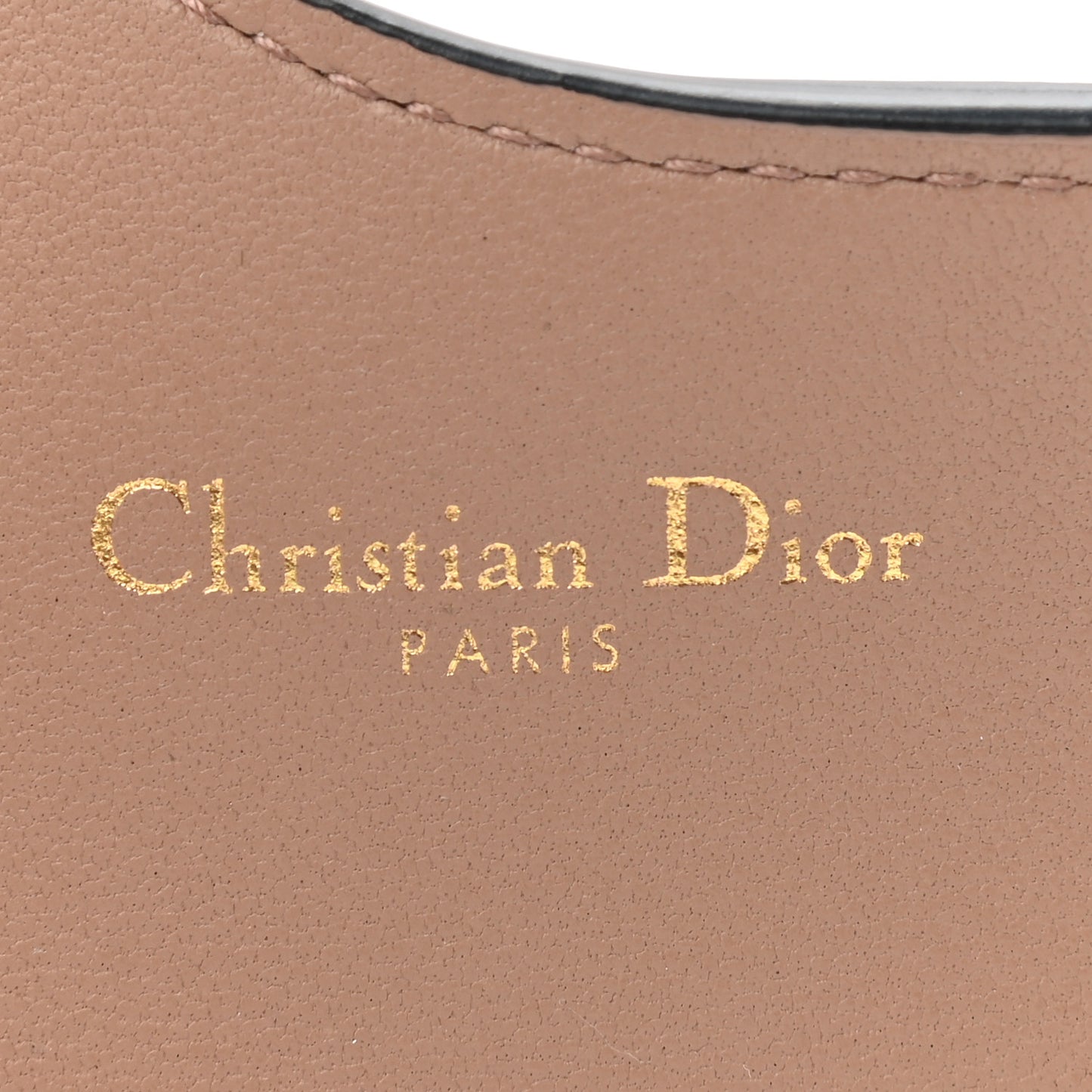 Grained Calfskin Saddle Card Holder Blush