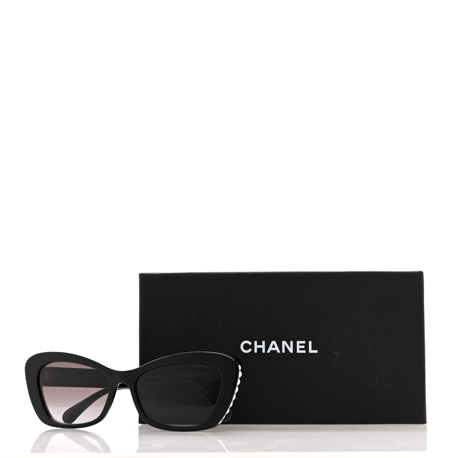 Chanel Acetate Pearl Cat Eye CC Sunglasses 5481-H Black 7 of 7