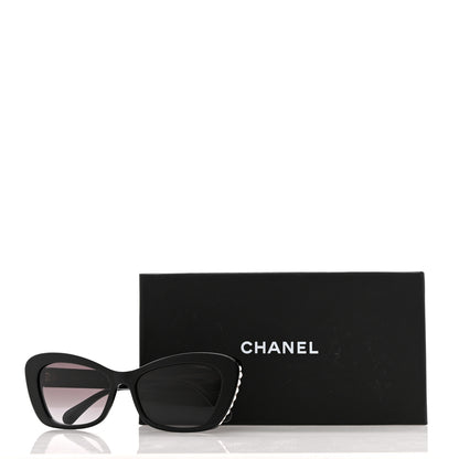 Chanel Acetate Pearl Cat Eye CC Sunglasses 5481-H Black 7 of 7
