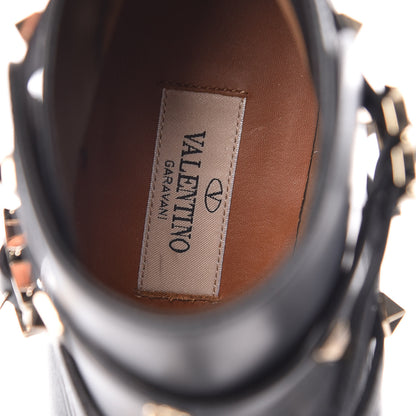 Valentino Garavani Calfskin Rockstud Double Buckle 70mm Block Heel Ankle Boots 37 Black 7 of 12