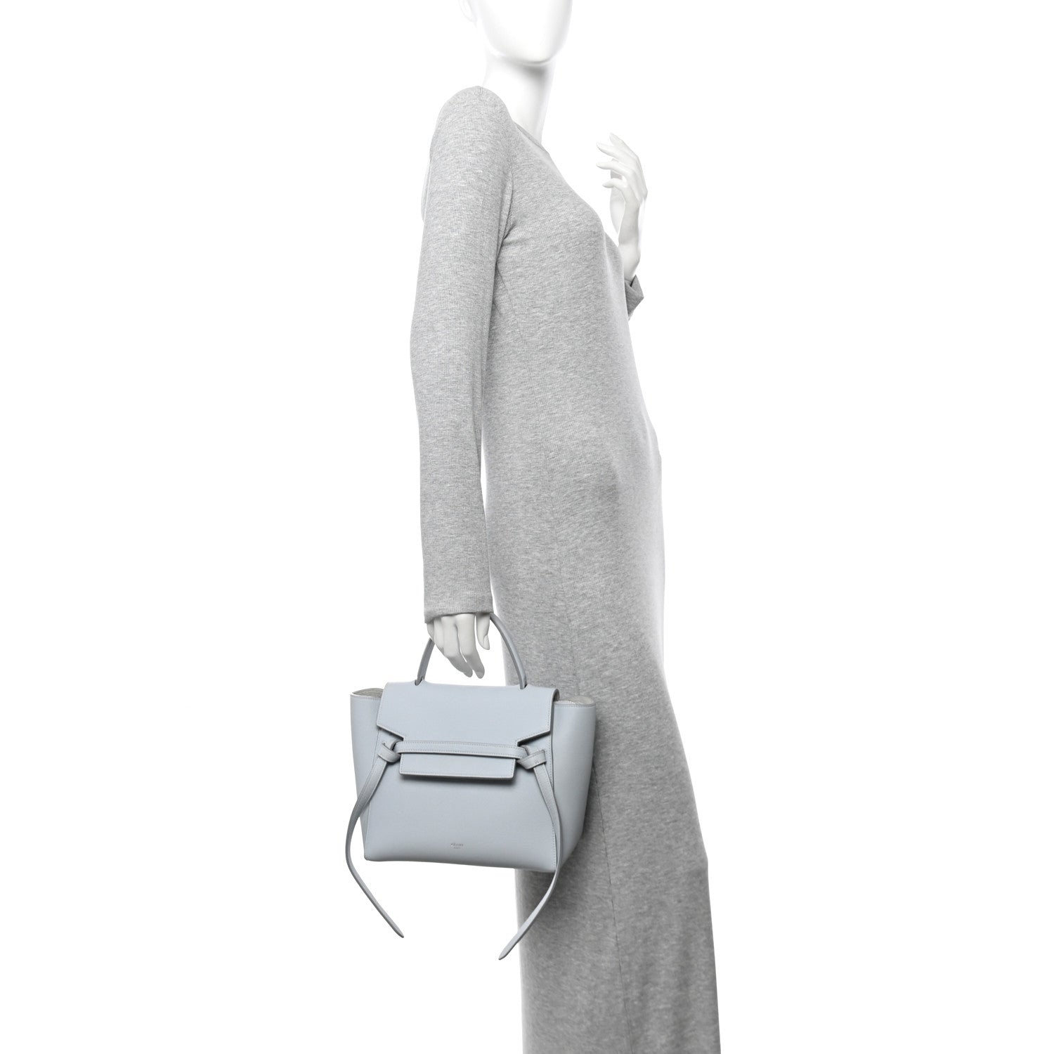 Celine Grained Calfskin Micro Belt Bag Mineral 2 of 12