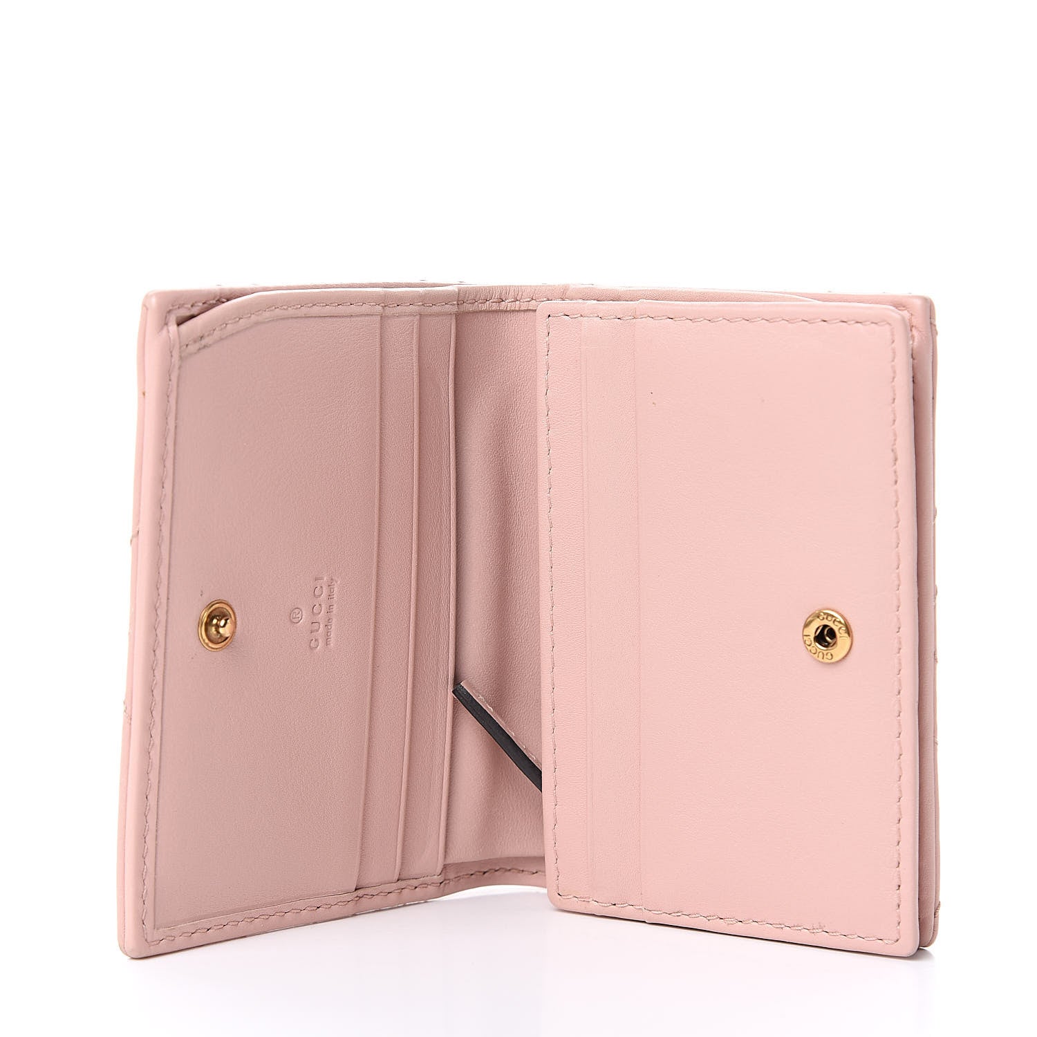 Gucci Calfskin Matelasse GG Marmont Card Case Wallet Perfect Pink 5 of 10
