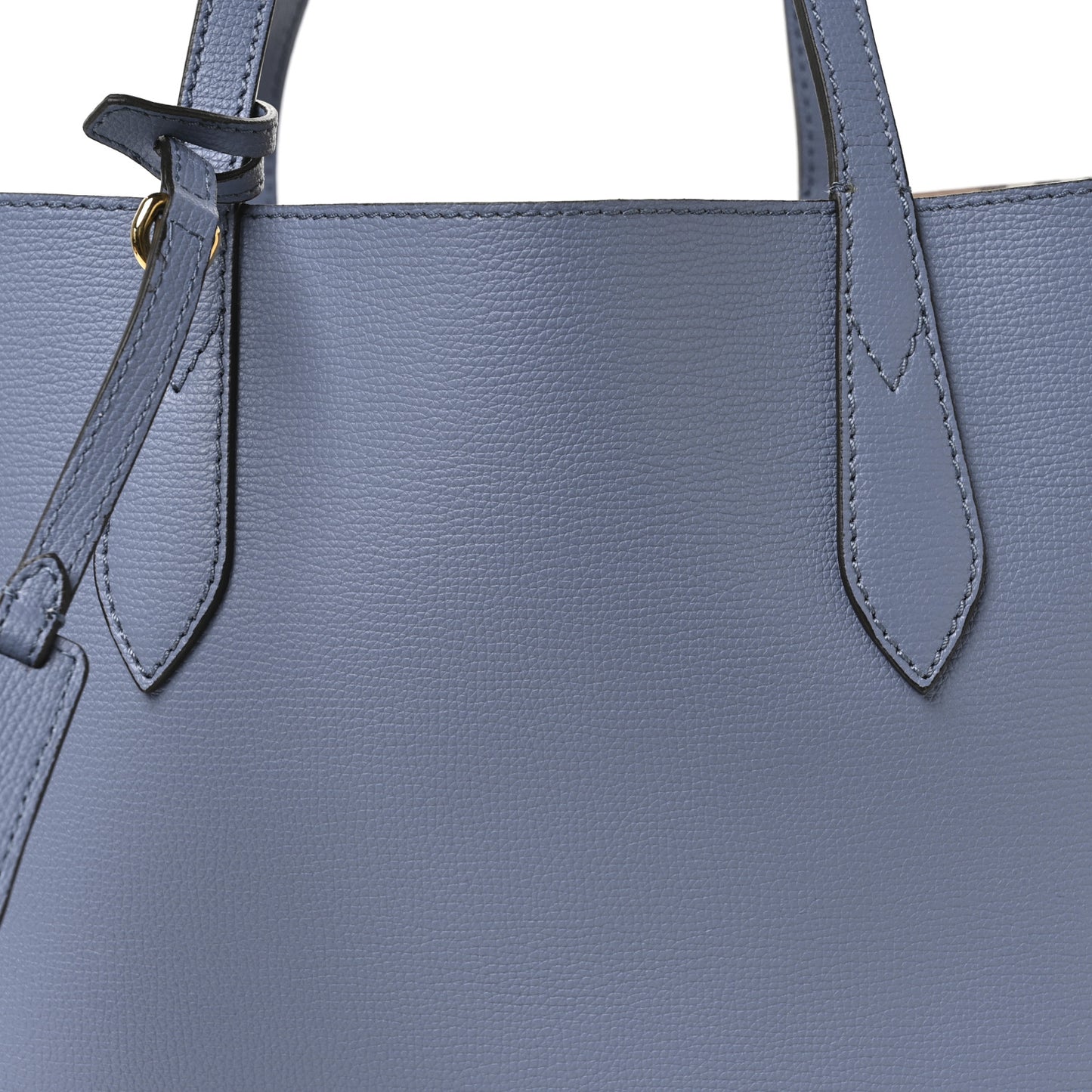 Calfskin Haymarket Check Small Reversible Tote Slate Blue