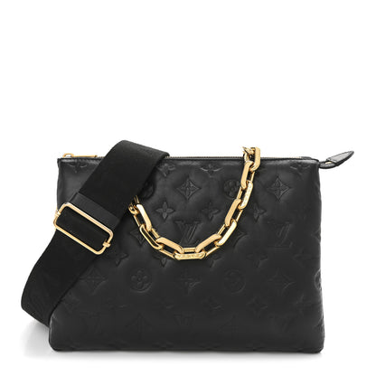 Louis Vuitton Lambskin Embossed Monogram Coussin PM Black 1 of 10
