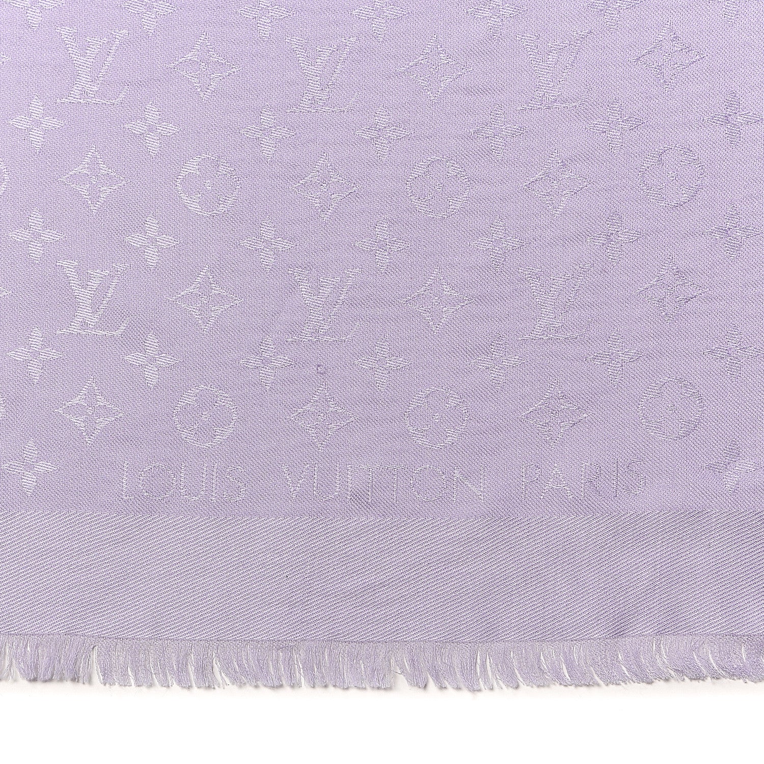 Louis Vuitton Silk Wool Monogram Shawl Mauve 4 of 4