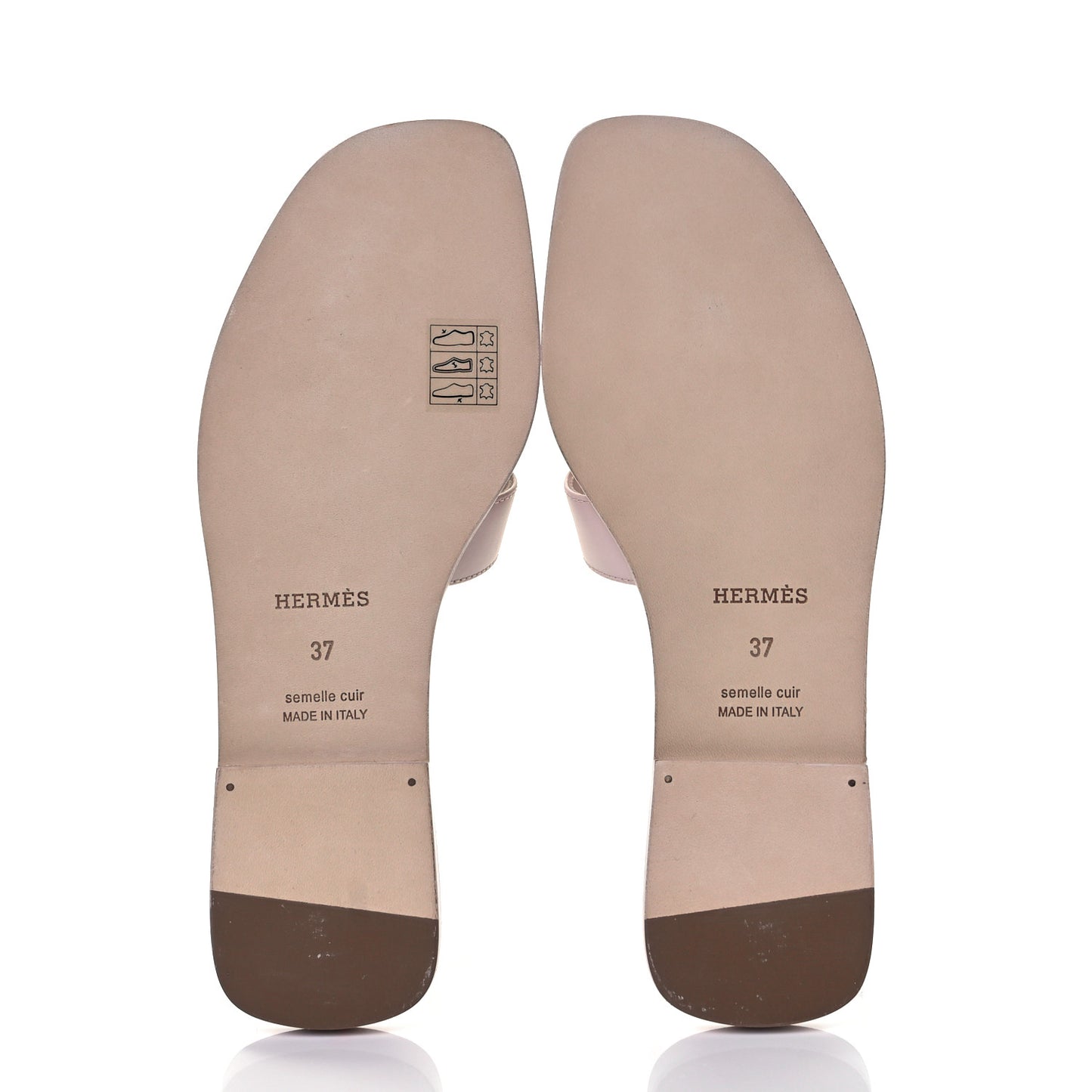 Box Calfskin Oran Sandals 37 Rose Pale