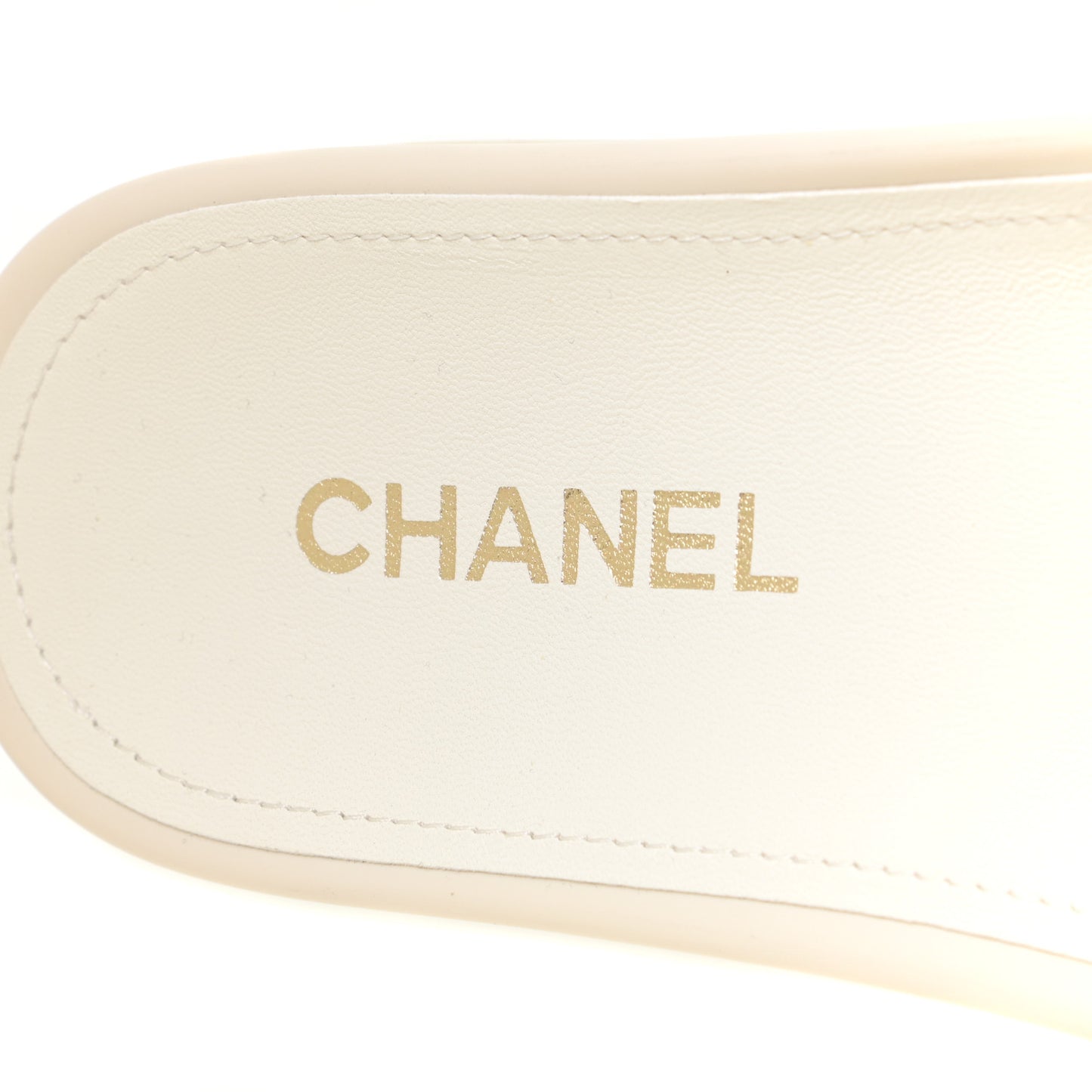Lambskin Pearl Beaded Woven Slides 39 Beige