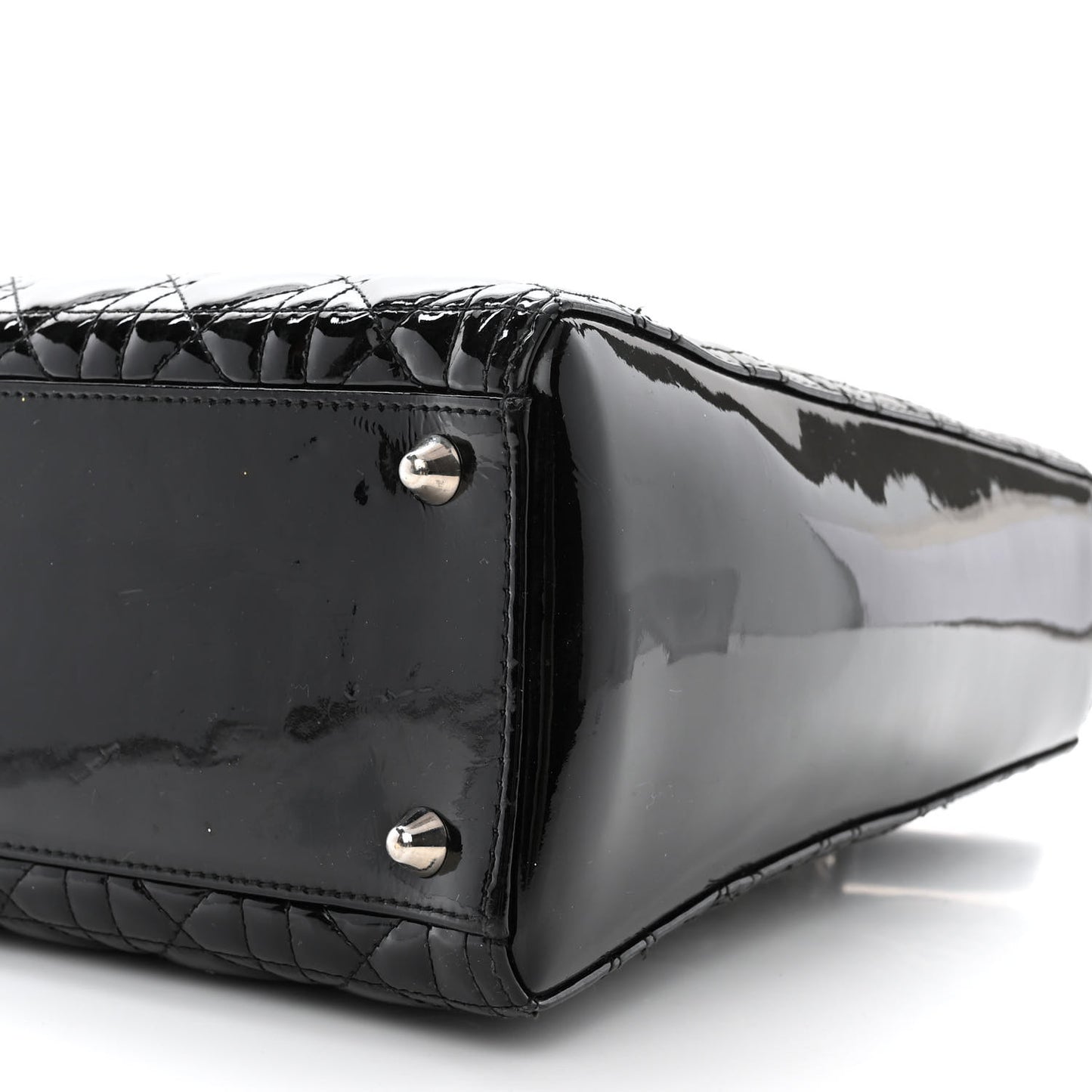 Patent Cannage Large Lady Dior Black