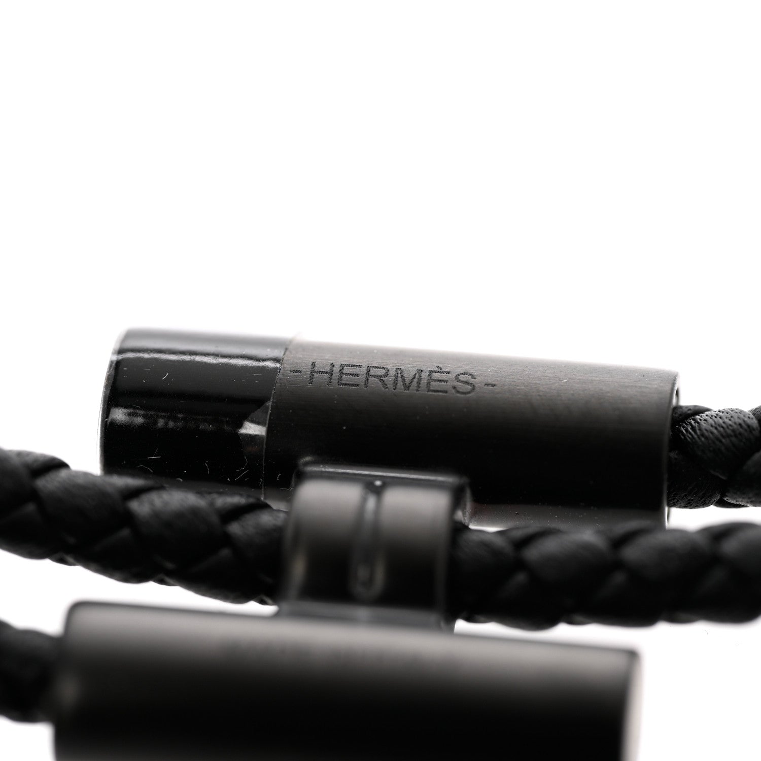 Hermes Swift Double Wrap Cord Tournis Tresse Bracelet T4 Black 5 of 6