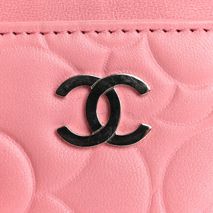 Chanel Lambskin Camellia Embossed Card Holder Pink 10 of 12