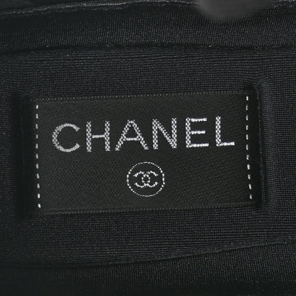 Chanel Satin Lambskin Fabric Tweed CC Sneakers 36.5 Gold Black 7 of 10