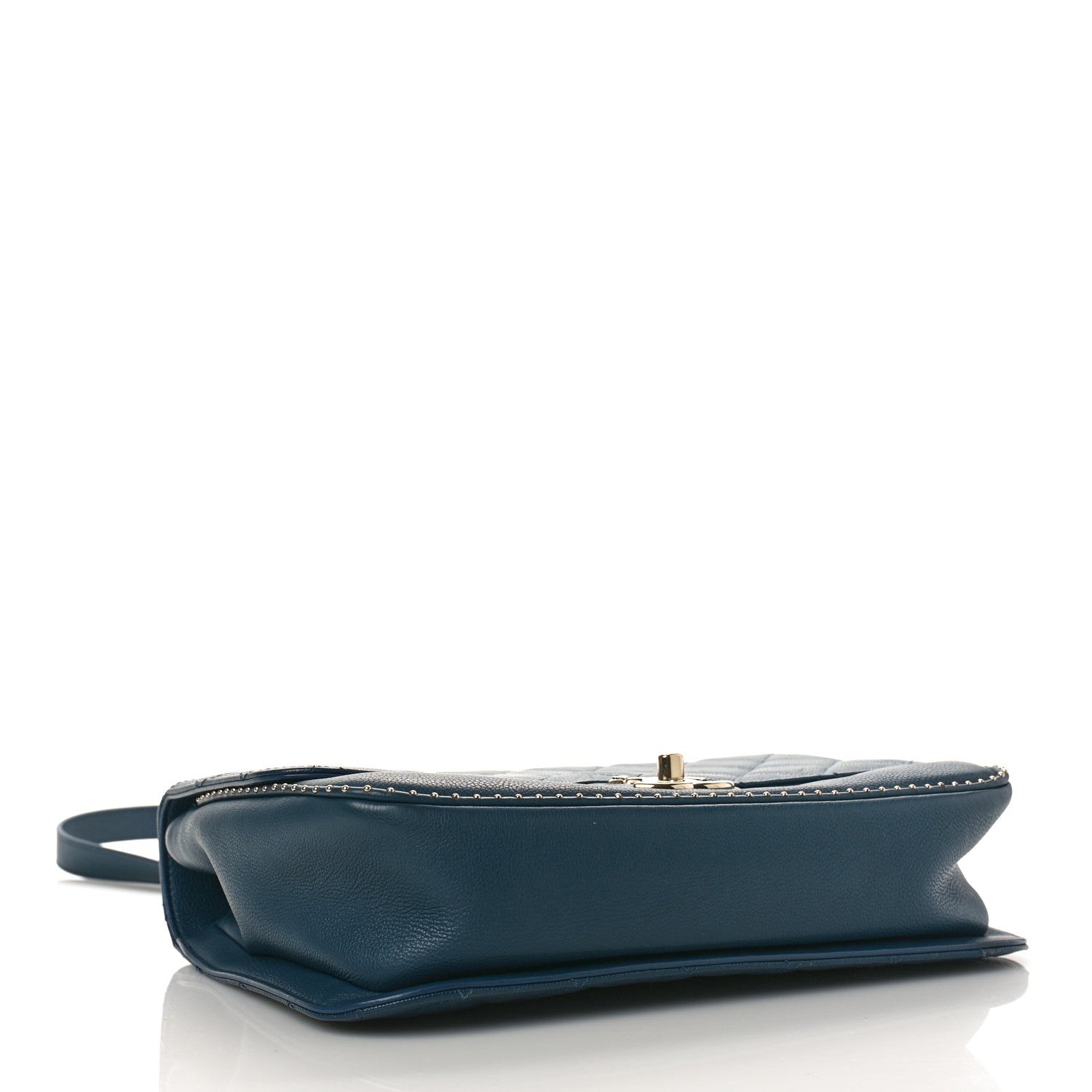 Chanel Caviar Quilted Large Studded Flap Blue 4 of 10