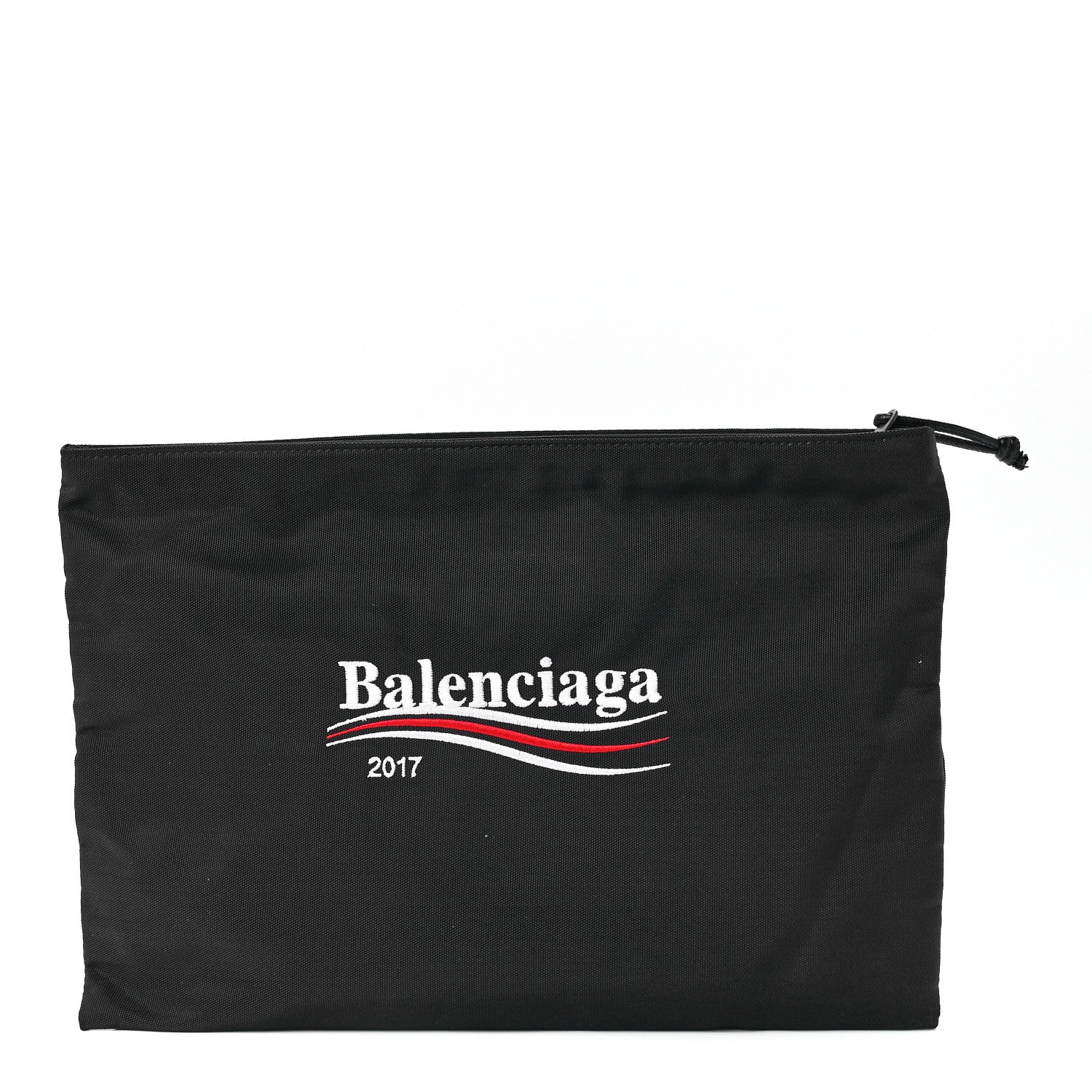 Balenciaga Nylon Political Campaign Logo Embroidered Documents Case Black 1 of 11