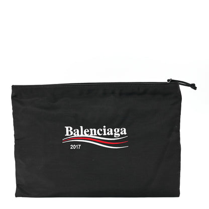 Balenciaga Nylon Political Campaign Logo Embroidered Documents Case Black 1 of 11