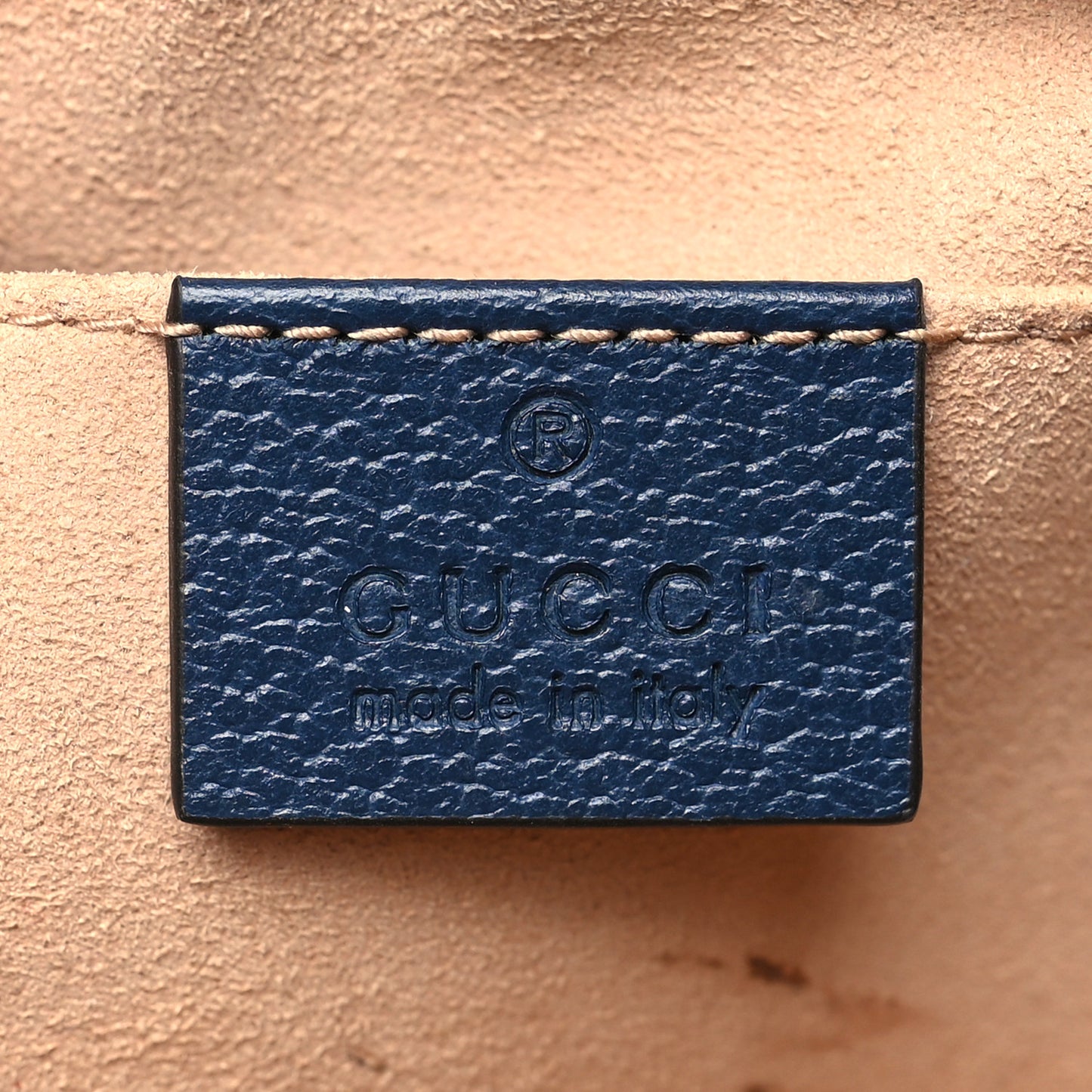 Textured Calfskin Web Mini Ophidia Shoulder Bag Blue Agata