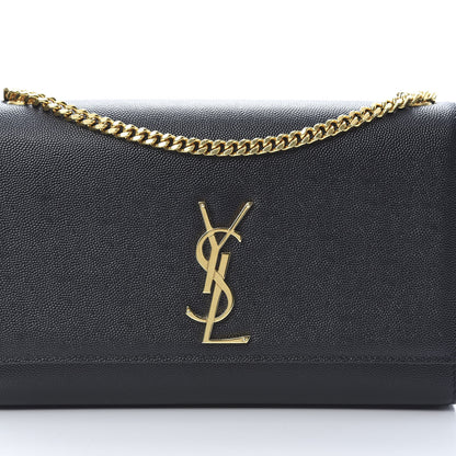 Saint Laurent Grain De Poudre Medium Classic Monogram Kate Satchel Black 11 of 12
