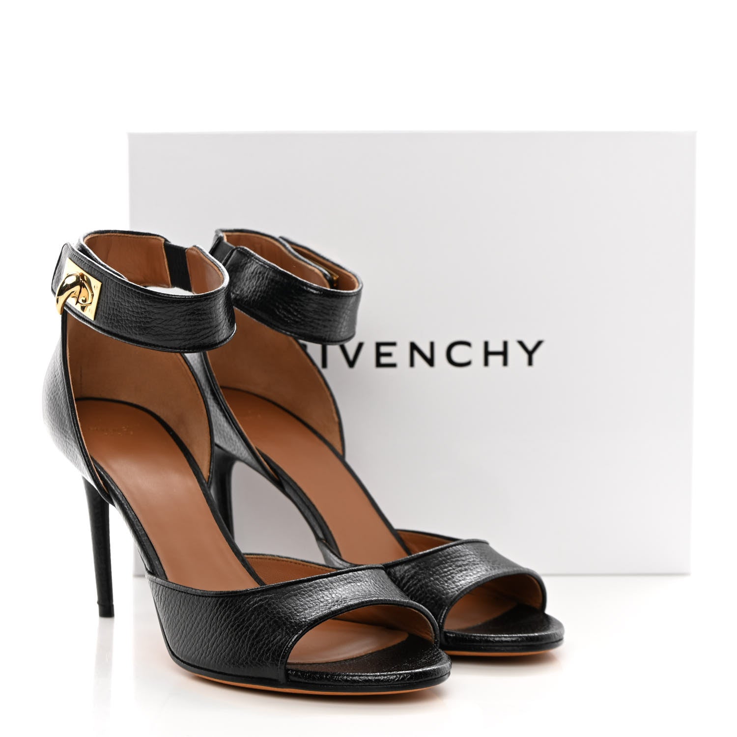 Givenchy Calfskin Shark Lock Sandals 40 Black 10 of 10