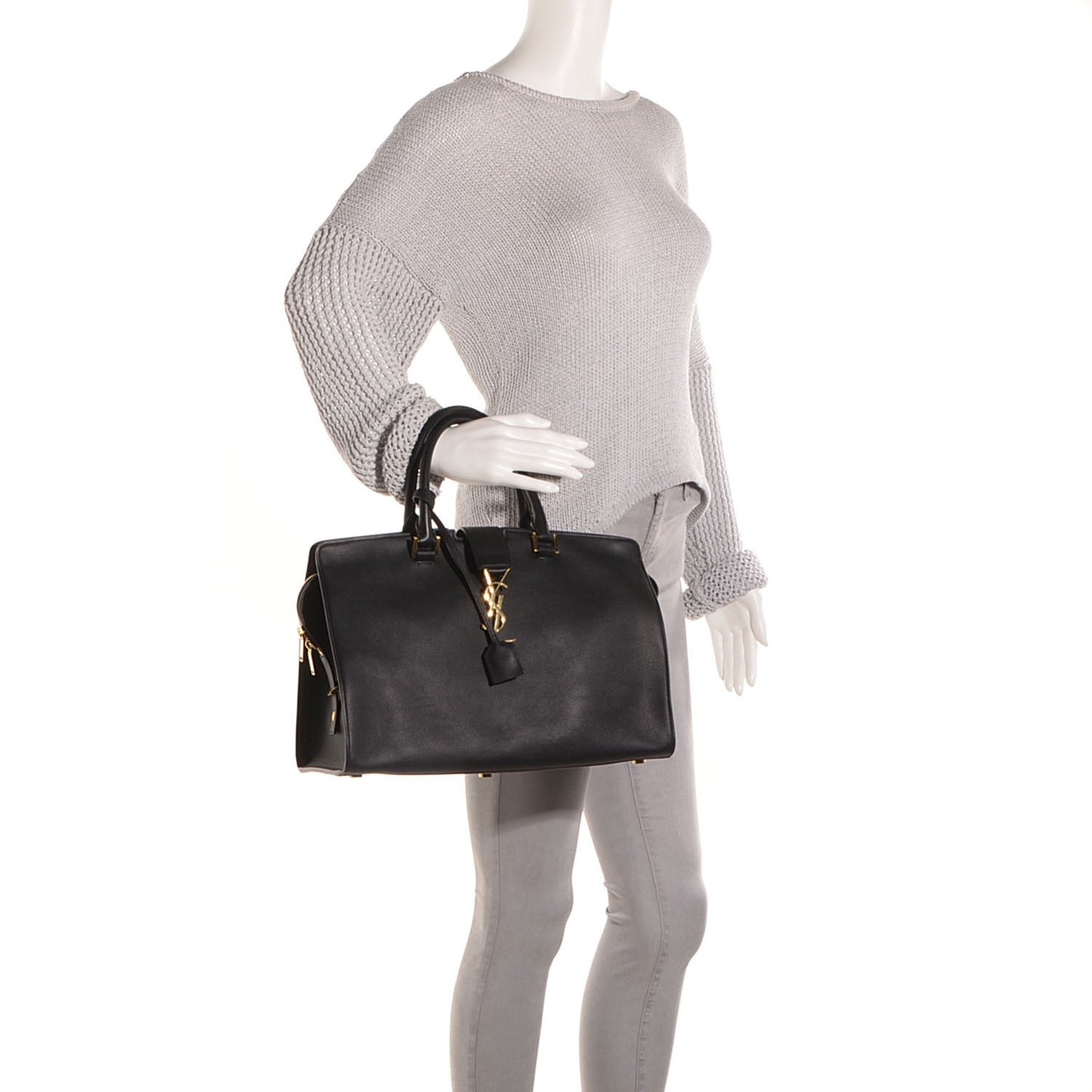 Smooth Calfskin Medium Monogram Cabas Black