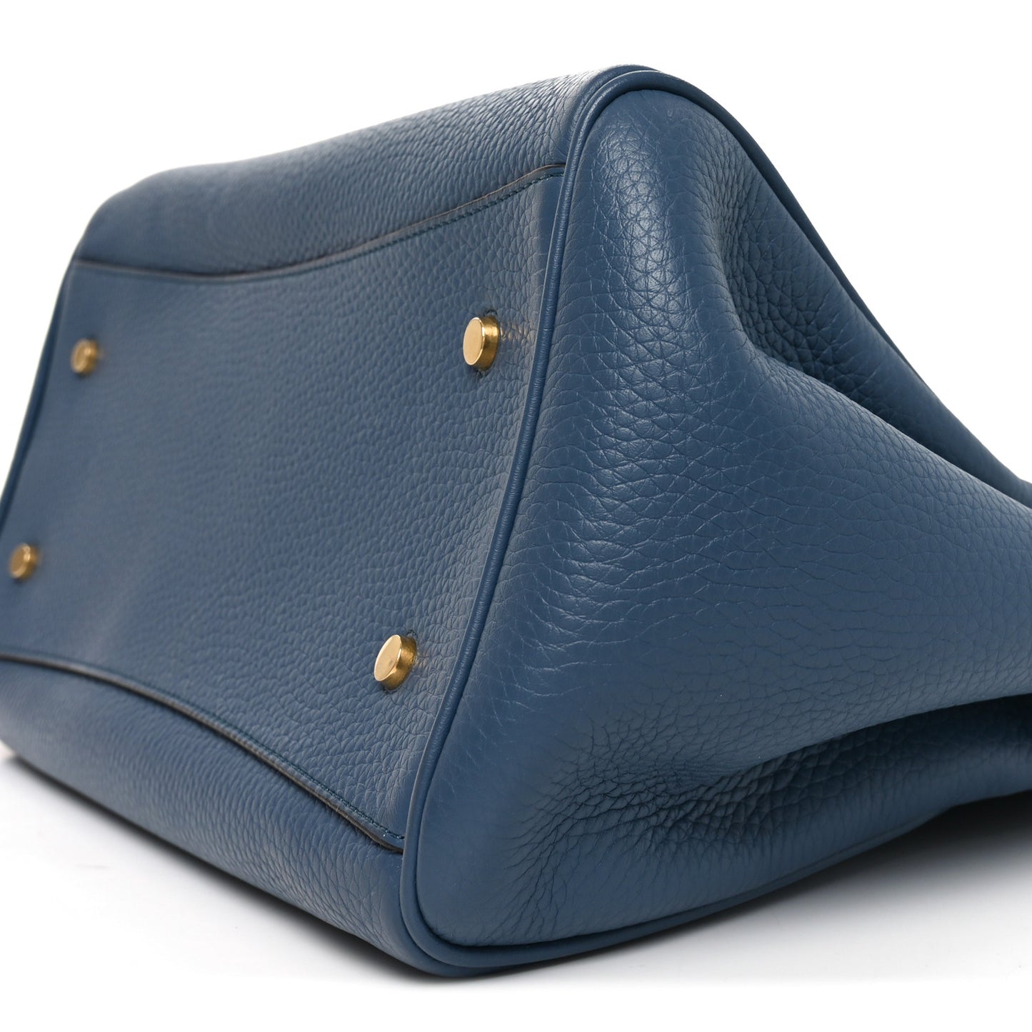 Classic Grain Calfskin Belted Bayswater Tote Blue