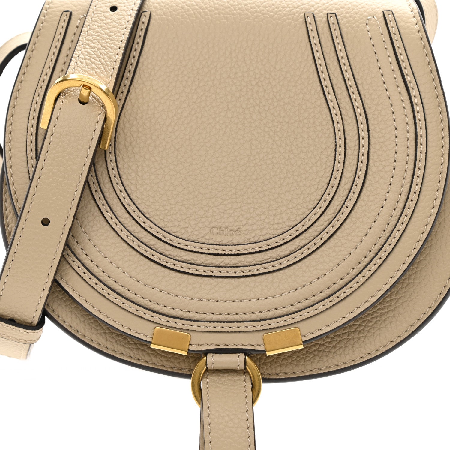 Chloe Calfskin Mini Marcie Round Crossbody Bag Root Beige 8 of 8
