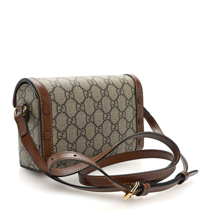 Gucci GG Supreme Monogram Mini Horsebit 1955 Shoulder Bag Beige Brown Sugar 3 of 11