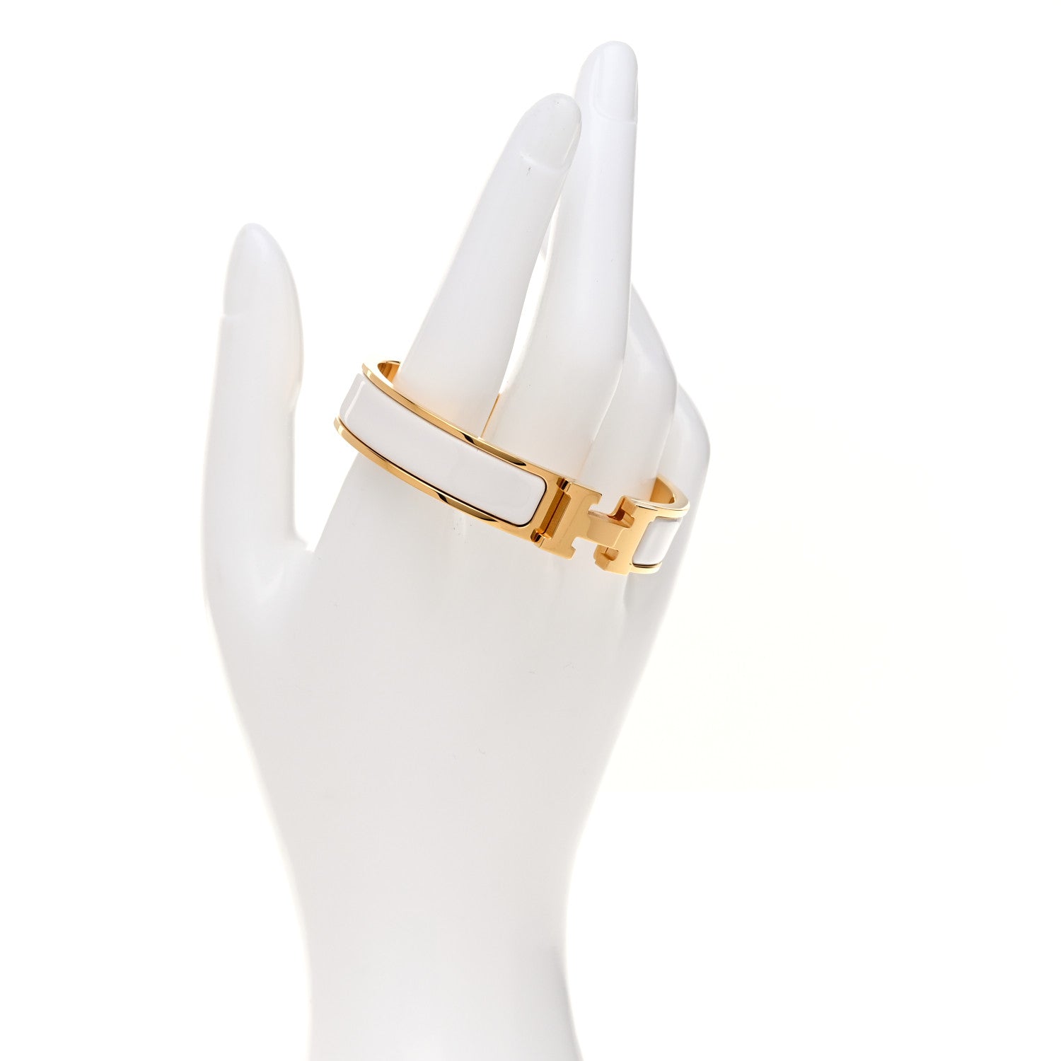 Hermes Enamel Narrow Clic Clac H Bracelet PM White 2 of 5