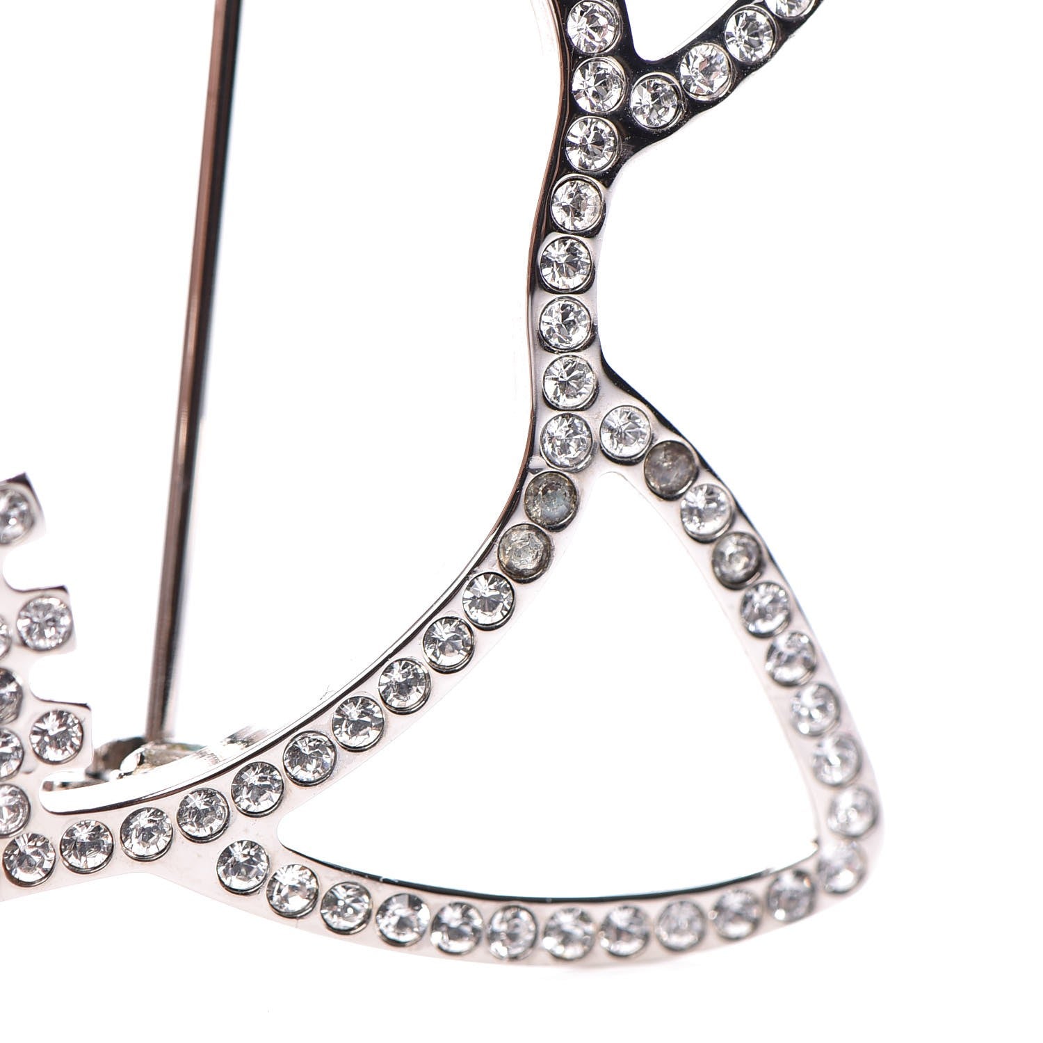 Chanel Strass Crystal Emoji Choupette Cat Brooch Silver 5 of 6