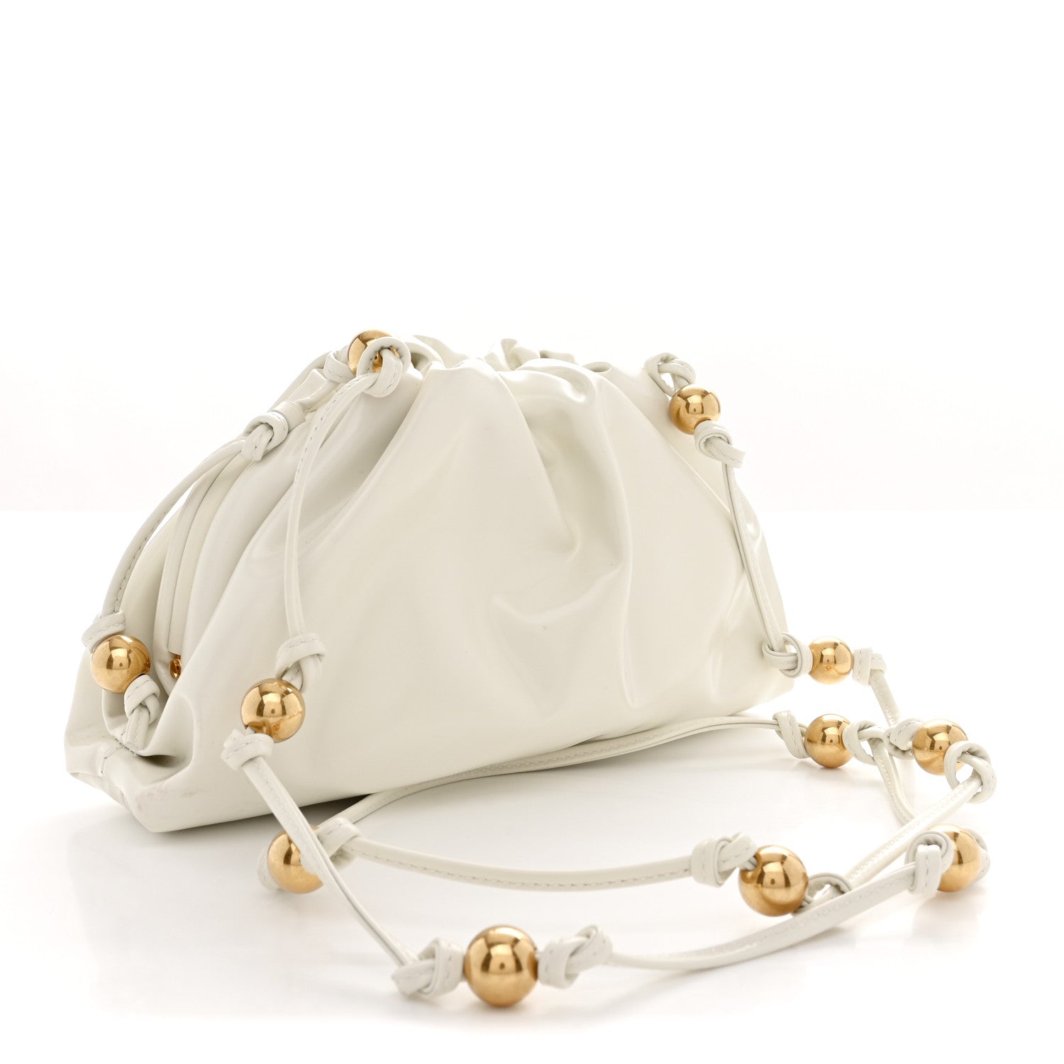 Bottega Veneta Patent Mini Pouch Chalk 3 of 11