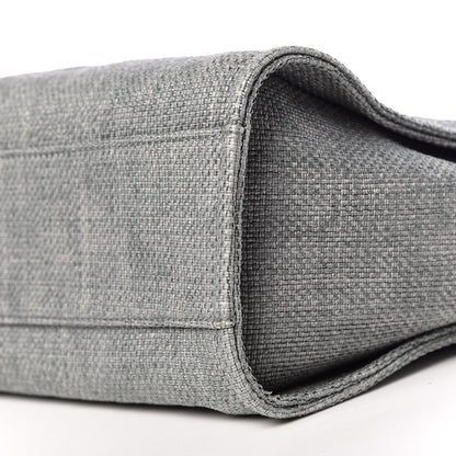 Chanel Woven Straw Raffia Small Deauville Tote Grey 9 of 10